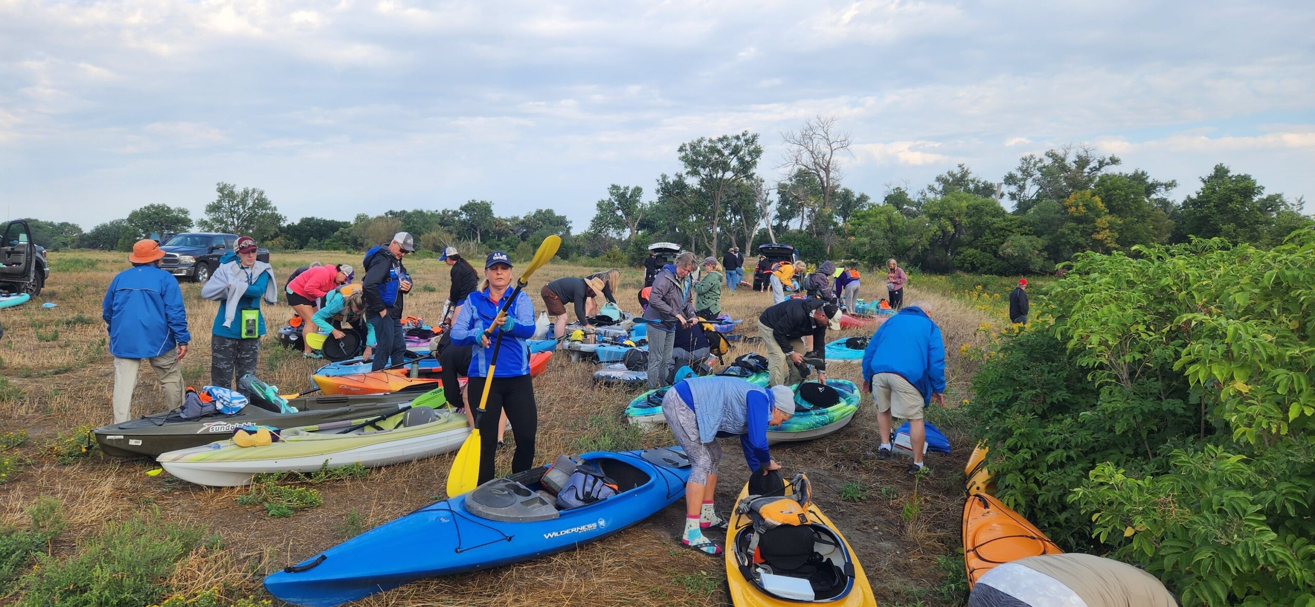 Competitive and leisure divisions for the Middle Loup River Challenge paddle race in Thedford, Nebraska