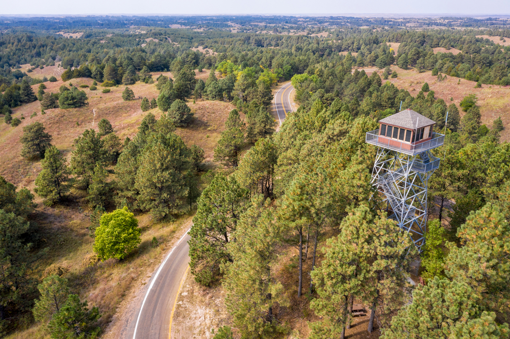 Camping near Halsey in the Nebraska National Forest with access to outdoor activities and views from Scott Lookout Tower